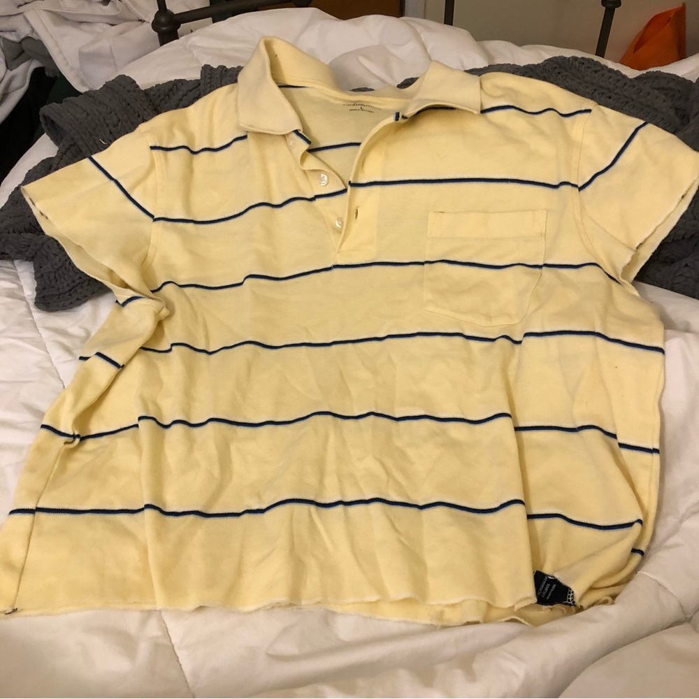 Croft & Barrow Yellow Striped Top